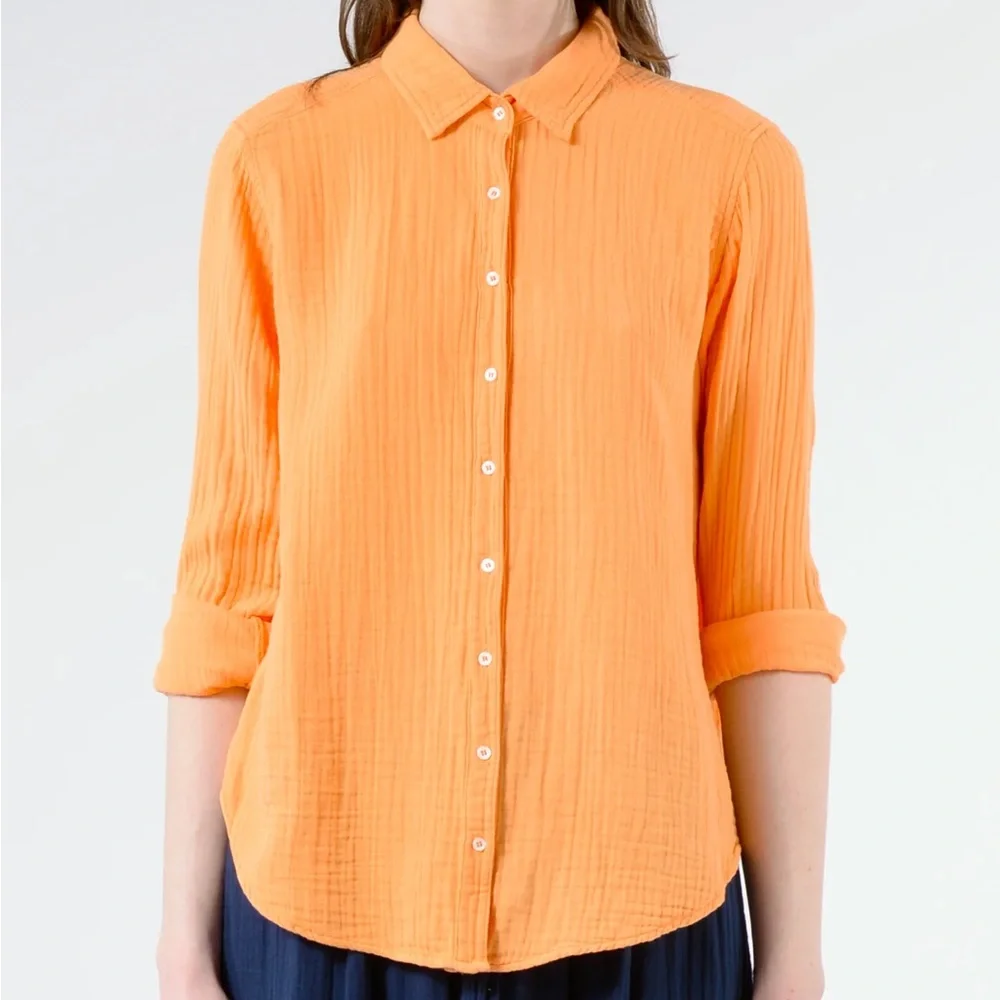 Xirena Gauze Cotton Scout Button Down Blouse size L Large - Picture 11 of 11